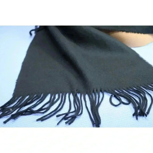 Geoffrey Beene Cashme Scarf-Black-Made in Italy-Unisex - Picture 3 of 6